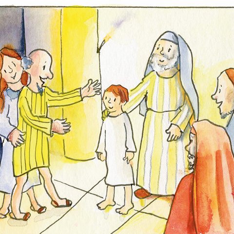 Jesus zeigt, was er kann Maria und Josef finden Jesus bei den Gelehrten.