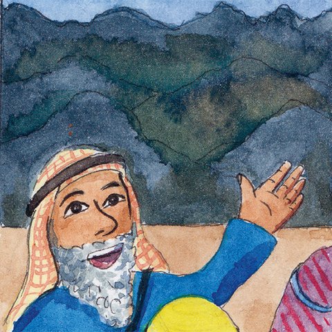 Abraham vor Gebirge