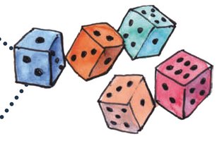 5 bunte Würfel