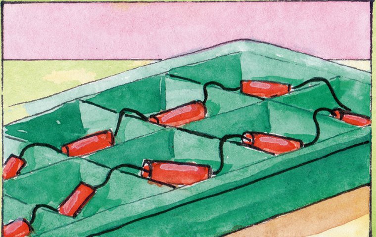 Nass und spritzig Eiswürfelform mit roter Kette