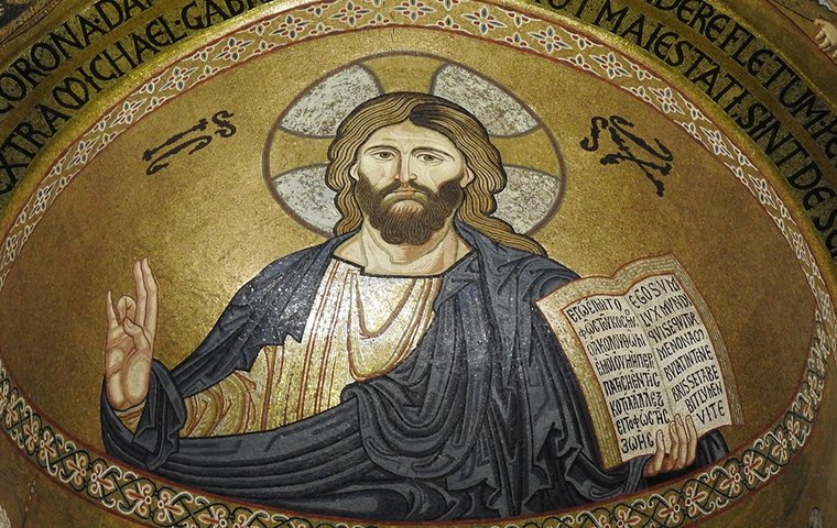 Mosaik segnender Jesus, Palastkapelle Palermo
