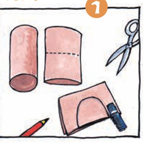 Grundform Pferd aus Papprolle zuschneiden 