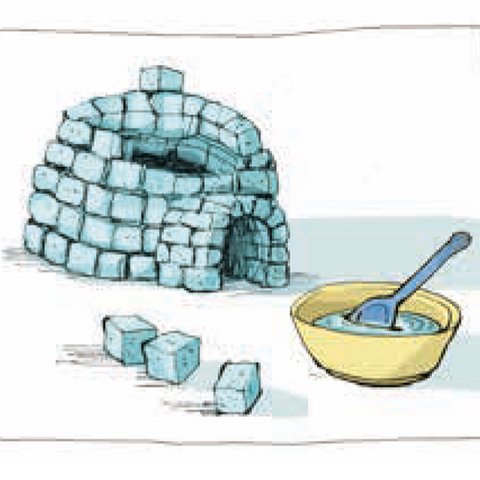 Iglu aus Zuckerstückchen bauen