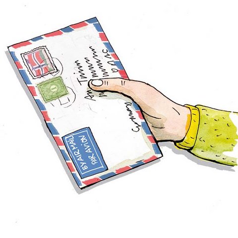 Tim und die Schneelaterne Hand hält Brief