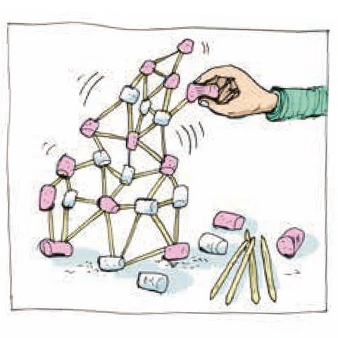 Gerüst aus Marshmellows und Zahnstochern