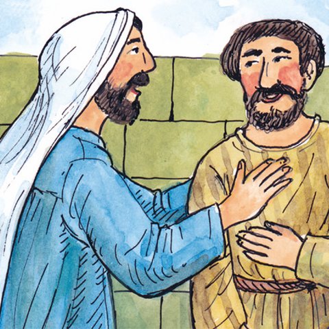 Biblische Freunde Jesus spricht mit Petrus