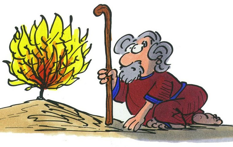 Moses mit brennendem Dornbusch
