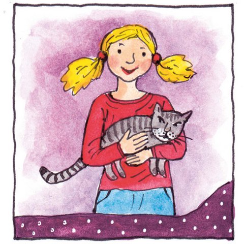 Mädchen mit Katze