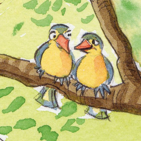 Durch dick und dünn Zwei Vögel auf Ast