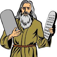 Moses erhält die 10 Gebote.