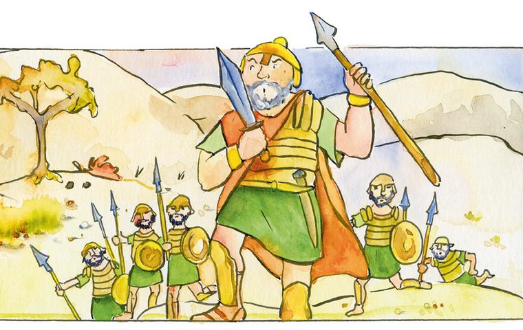 König Saul mit Kriegern