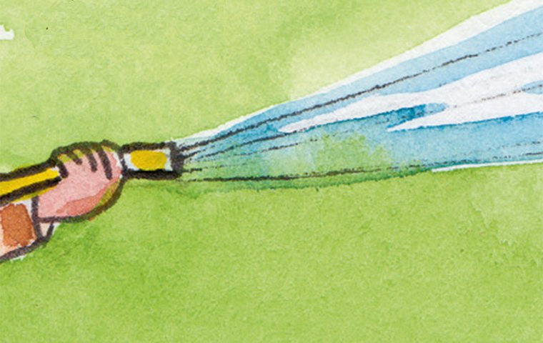 Nass und spritzig Wasserschlauch