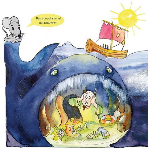Gott rettet Jona Jona im Inneren eines riesigen Fisches