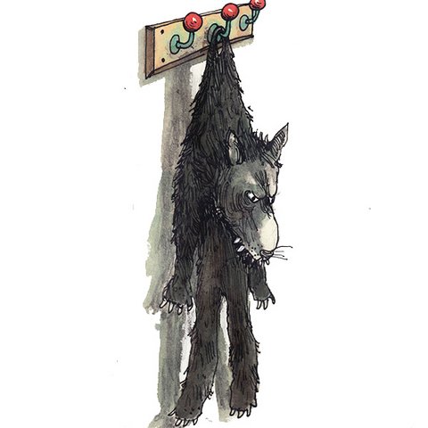 Wolfspelz an Garderobe