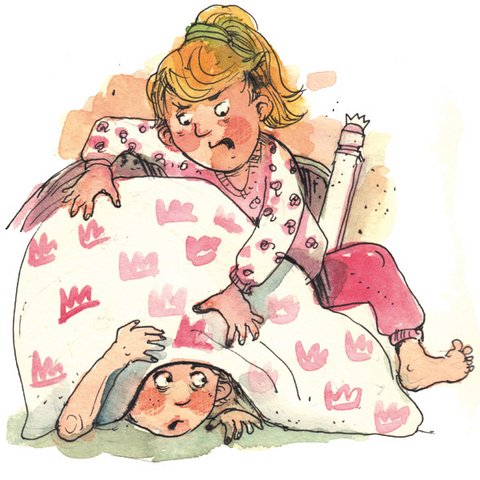 War da nicht ein Rascheln? Hannes springt auf Lenas Bett.