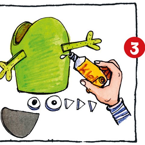 Arme an Unterteil kleben