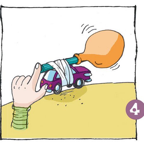 Mit Finger Schlauchende von Raketen-Auto zuhalten.