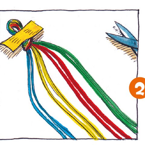 Fäden nach 4 Farben sortieren