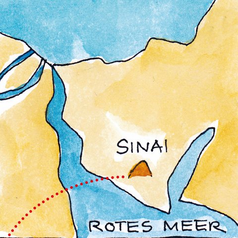 Kartenausschnitt mit Halbinsel Sinai