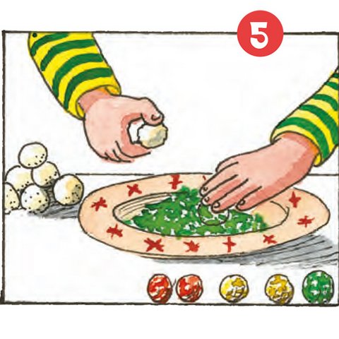 Käsekugeln in Kräutern wenden.