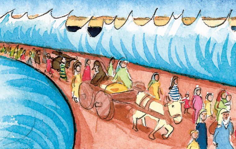Miriam tanzt vor Freude Das Rote Meer öffnet sich.