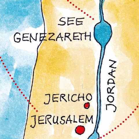 Kartenausschnitt mit See Genezareth