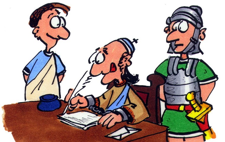 Zeichnung Paulus schreibt Brief