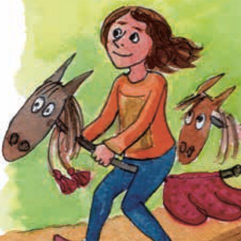 Lea auf Steckenpferd