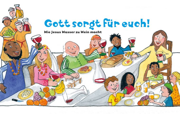 Gott sorgt für Euch Hochzeitsfest mit gedecktem Tisch